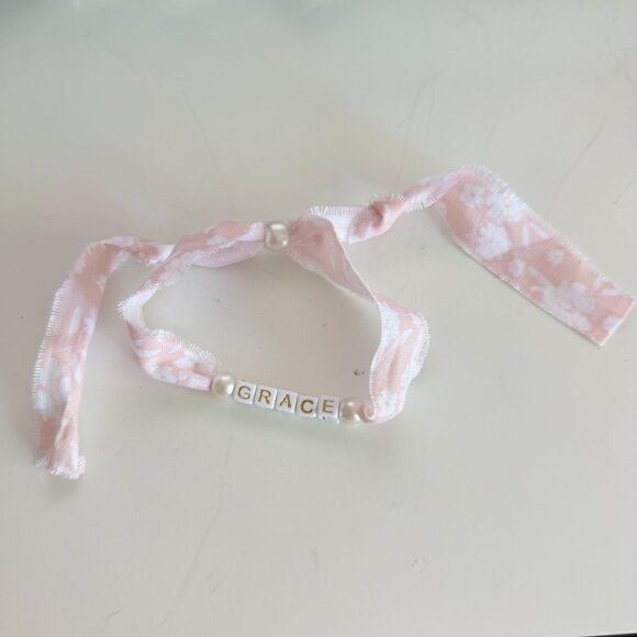 Fabric Bracelet GRACE Floral Handmade Jewelry Bespoke - Picture 1 of 3
